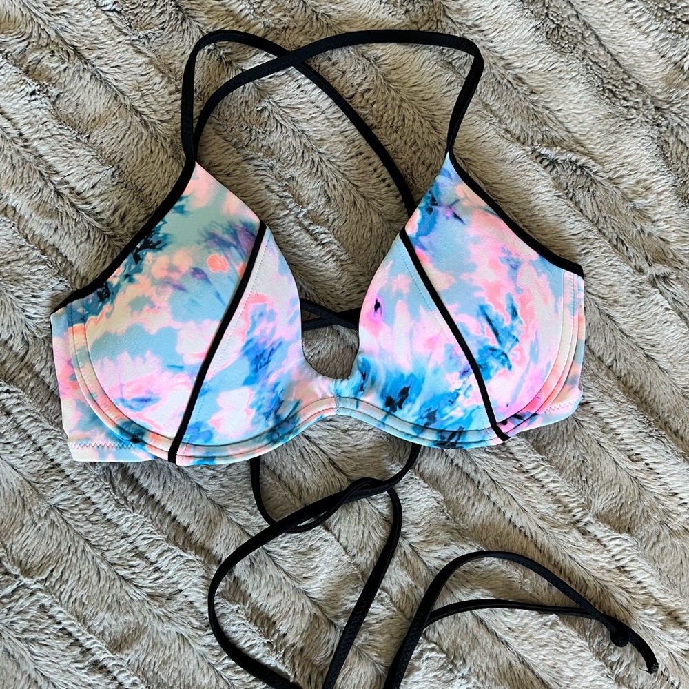 PINK Victoria’s Secret halter swim top with adjustable tie